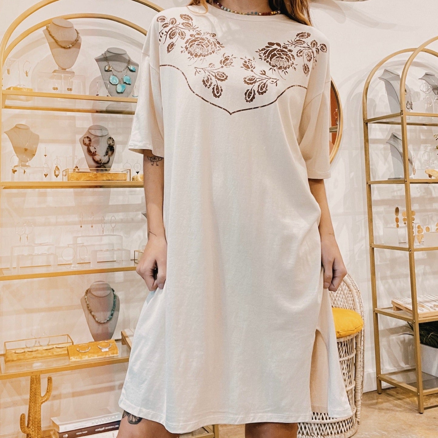 Floral Slouchy T-Shirt Dress